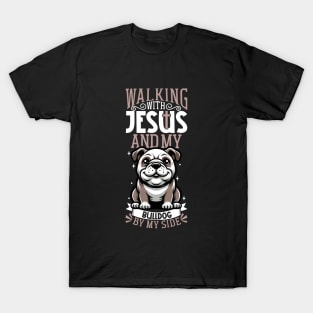 Jesus and dog - Bulldog T-Shirt